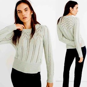 Madewell Pointelle Sweater Puffed Sleeves